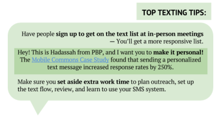 SMS in PB outreach