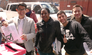 Carlos Menchaca, NYC Council Member from District 38 in Brooklyn, voting in PB