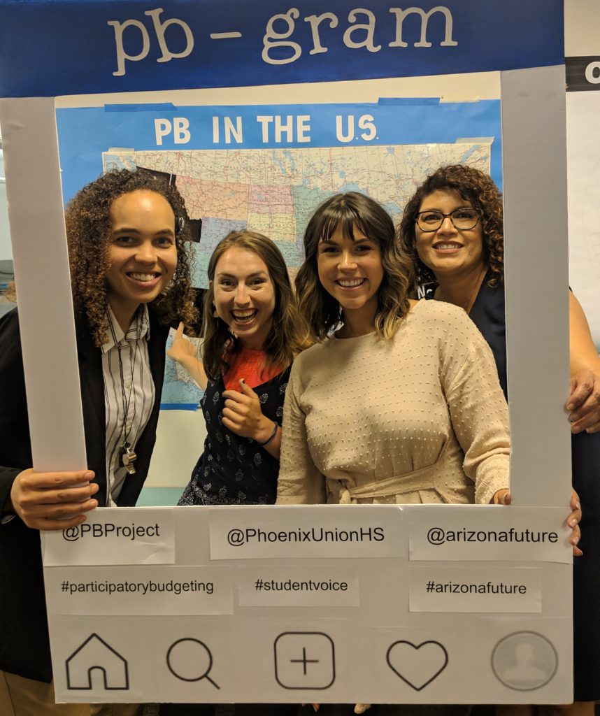 From left: Shari Davis, Co-executive Director, PBP; Ashley Brennan, Network Building Manager, PBP; Madison Rock, Program Coordinator Civic Health Initiatives; Center for the Future of Arizona; Cyndi Tercero, Student Support Services Manager, PUHSD, Board Member, PBP