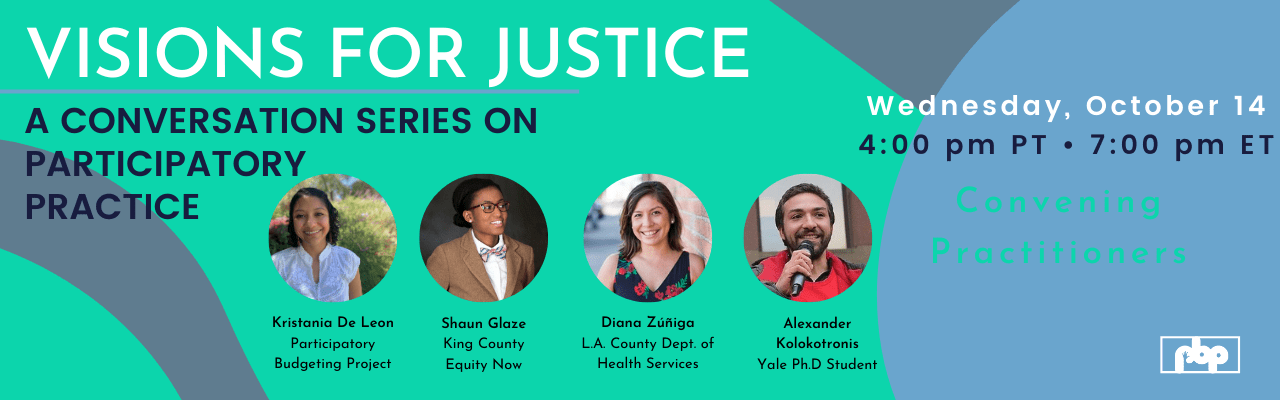Visions for Justice: A conversation series on participatory practice. Convening practitioners.