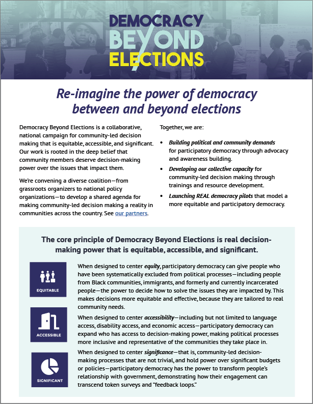 Cover of Resource: Democracy Beyond Elections: Re-imagine the power of democracy between and beyond elections
