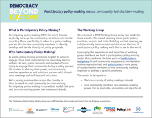 Cover of Resource: Participatory policy-making means community-led decision-making.